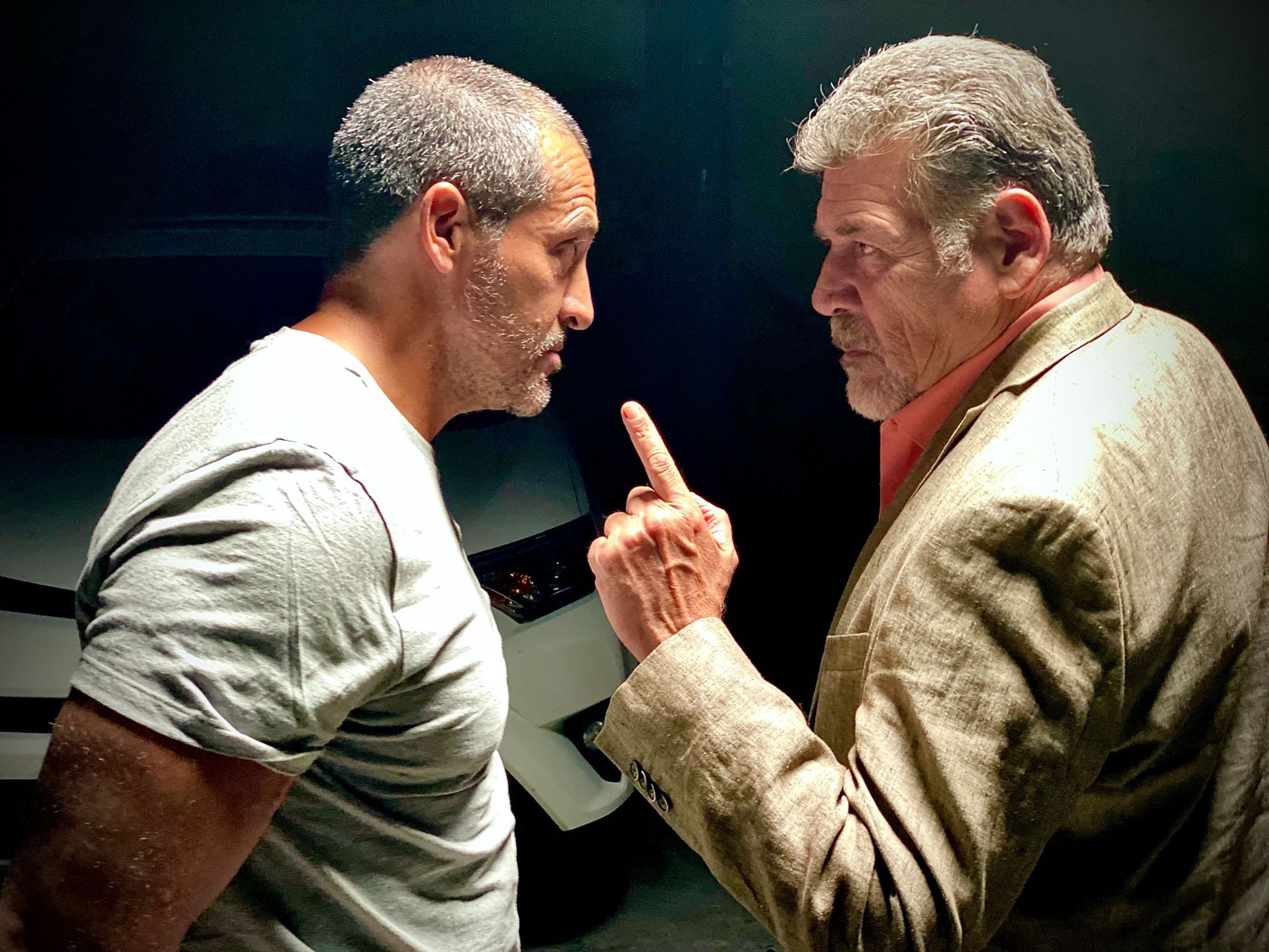 Film still — dramatic confrontation